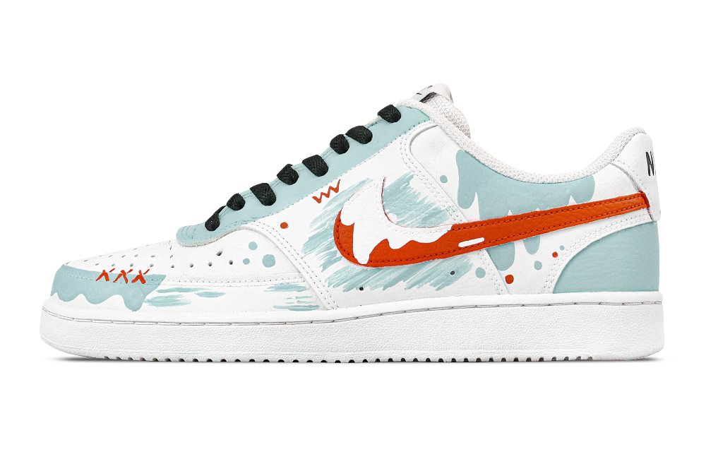 Nike Court Vision 1 Relaxing Moment Abrasion Resistant Low Top Skateboard Shoes Men's Cyan