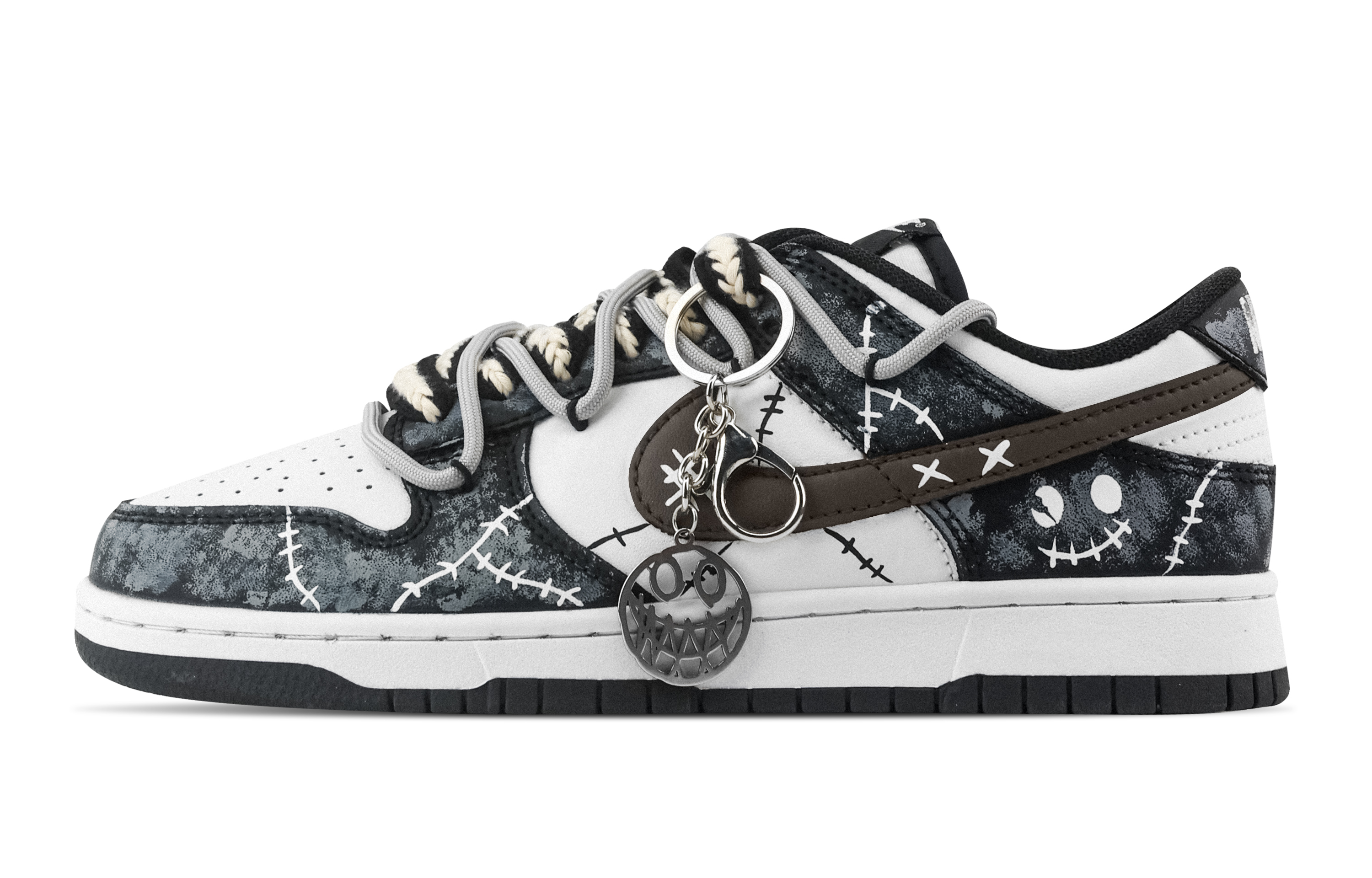 Nike Dunk Smiley Face Sewing Slip Resistant Abrasion Resistant Low top Skateboard Shoes Unisex