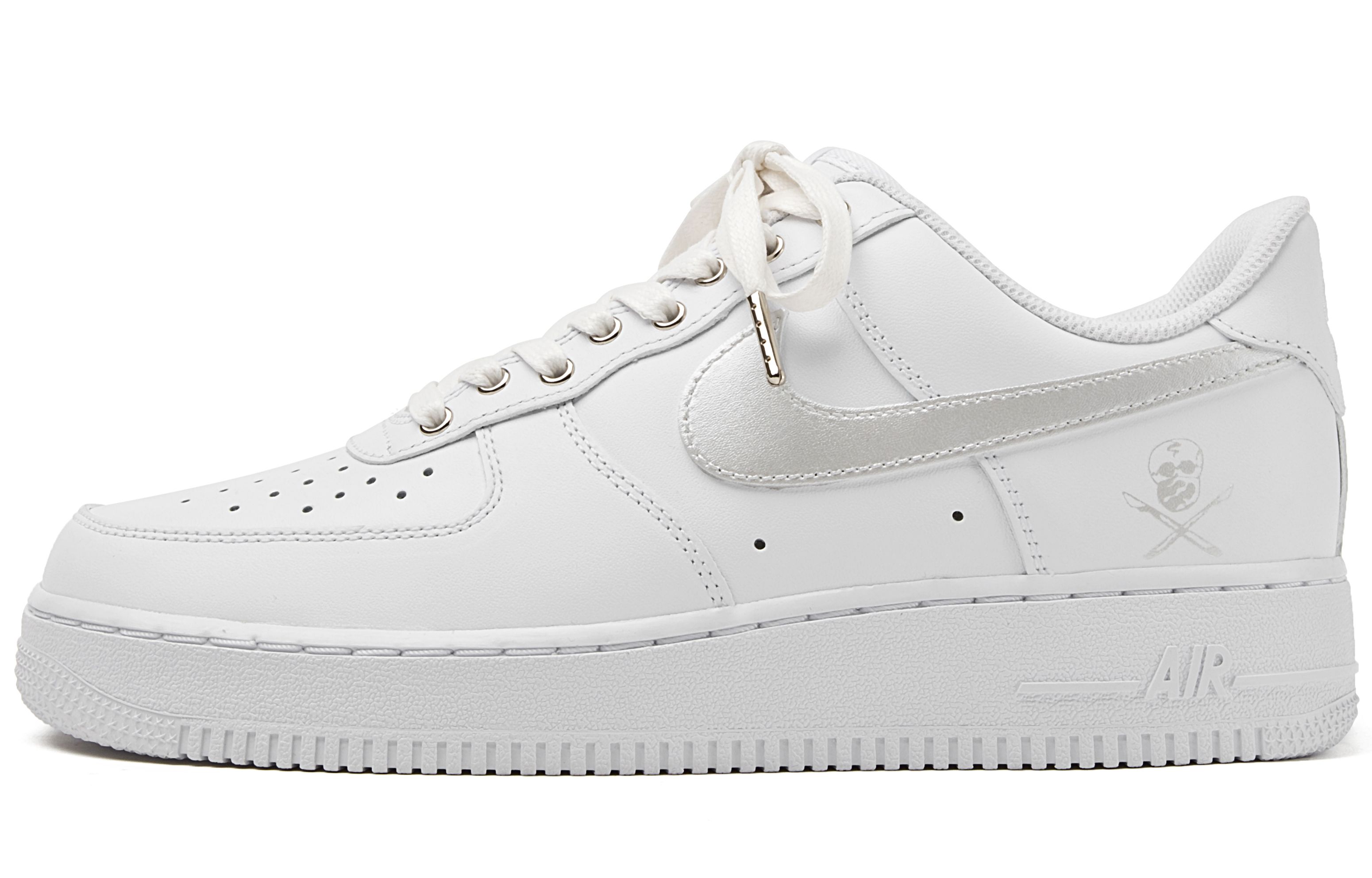 Nike Air Force 1 Air Force 1 Wear-Resistant Balance Low-Top Skateboard Shoes Unisex White Silver