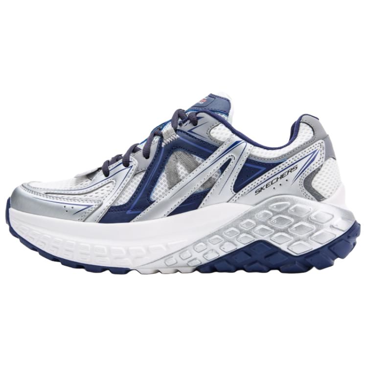 Skechers D'Lites Abrasion Resistant Breathable Low Top Casual Training Running Shoes Men's White Blue