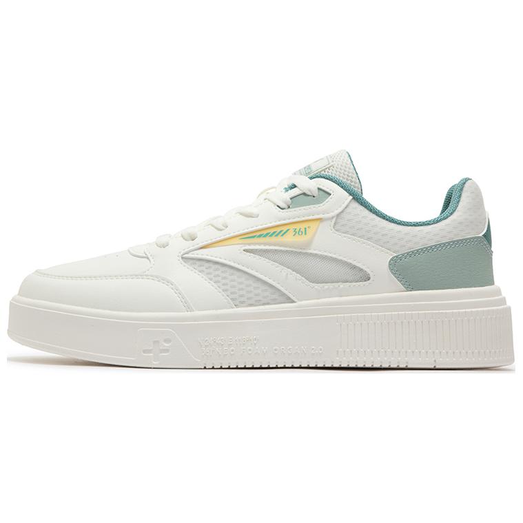 361° Anti-Slip Wear-Resistant Low-Top Skateboard Shoes Men's White Cyan