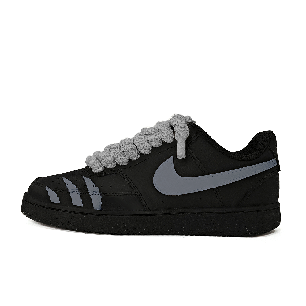 Nike Court Vision Slip-Resistant Low-Top Skateboard Shoes Men's Black Gray Color