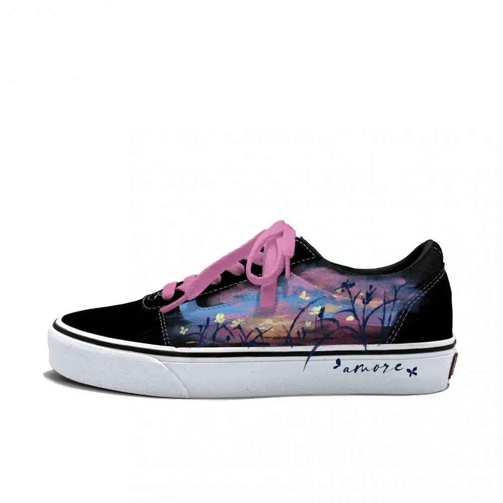 Vans Ward Abrasion Resistant Low top Skateboard Shoes Men's Pink