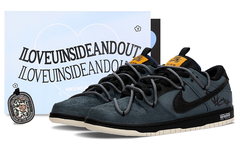 Nike Dunk SB Thorn Low-Top Skateboard Shoes Unisex Black Blue