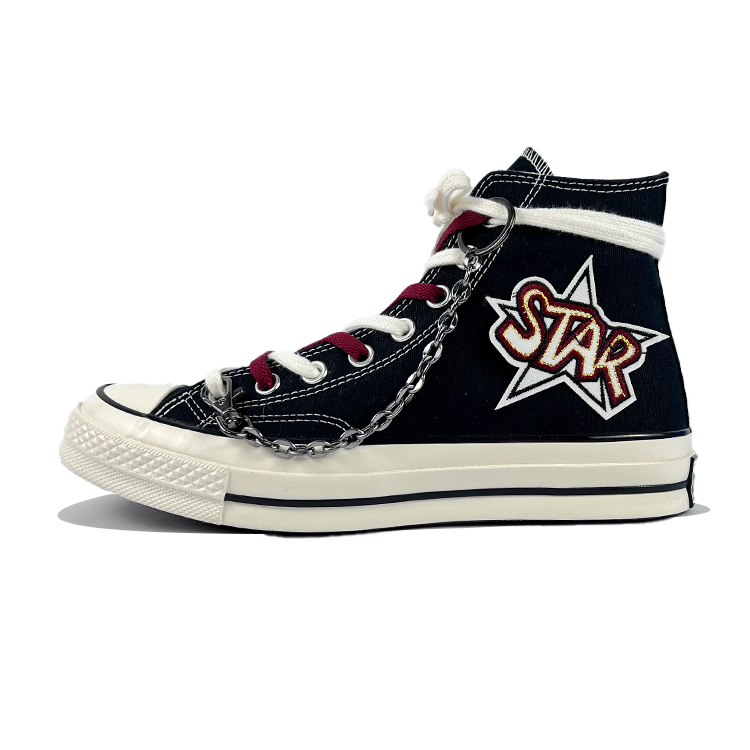 Converse 1970s Anti-Slip Wear-Resistant High-Top Canvas Shoes Unisex Black White Red