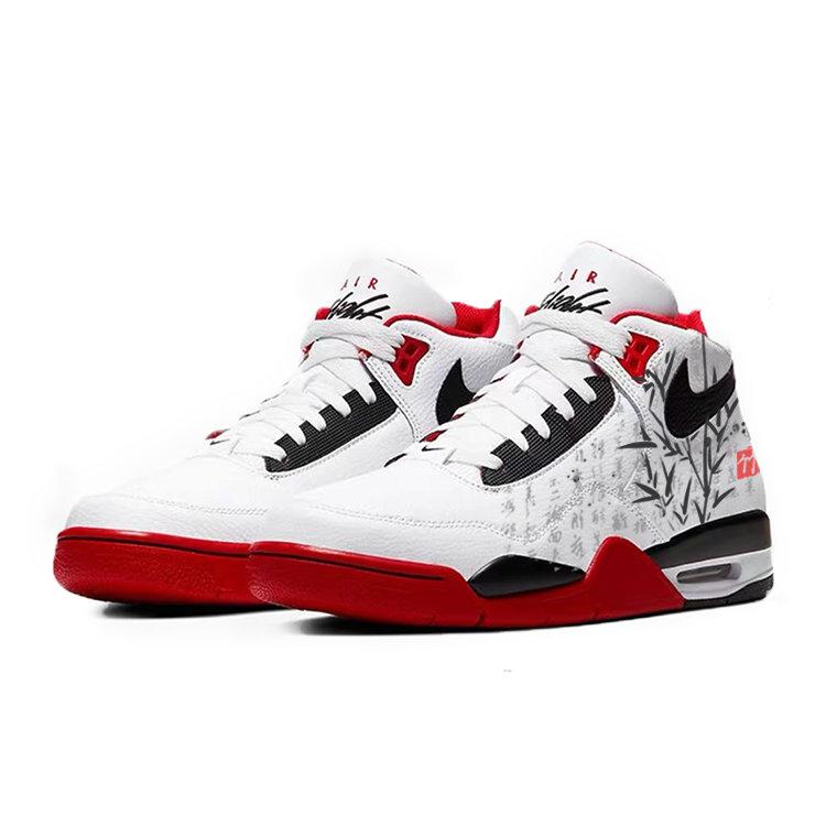 Nike Flight Legacy Cushioning Anti-Slip And Wear-Resistant High-Top Vintage Basketball Shoes Unisex Red White купить в интернет-магазине Yoocart с быстрой доставкой по России.