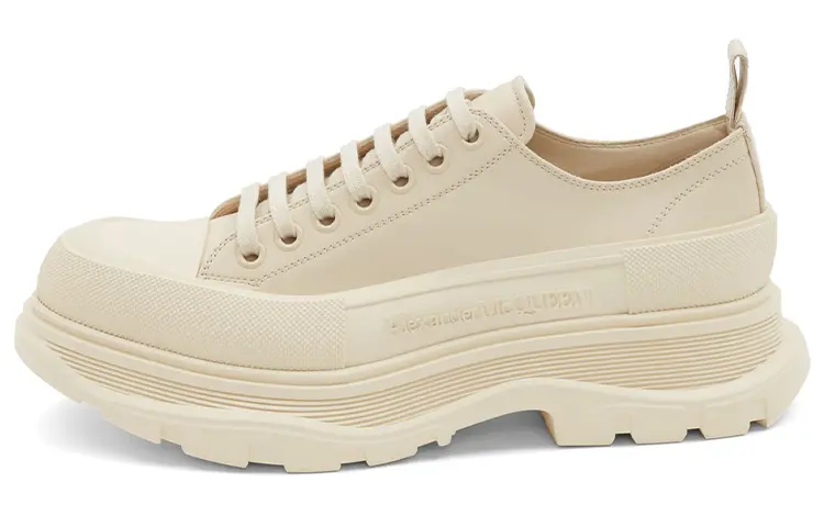 Alexander McQueen Tread Slick Low Lace Up Beige