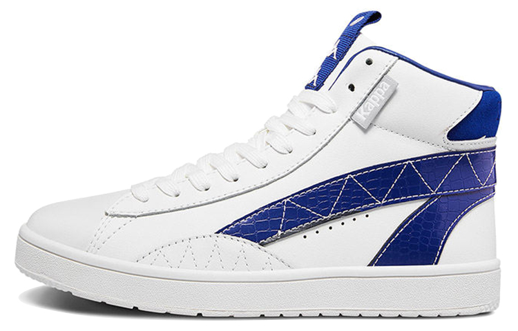 Kappa Coverage Slip Resistant High Top Skateboard Shoes Unisex White Blue