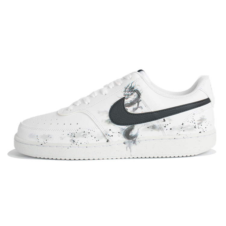 Nike Court Vision 1 Slip-Resistant Cushioning Wear-Resistant Low-Top Skateboard Shoes Men's Black White купить в интернет-магазине Yoocart с быстрой доставкой по России.