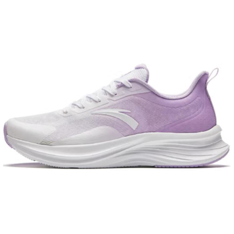 Anta Cushioned Slip-Resistant Low-Top Running Shoes Women's White Purple