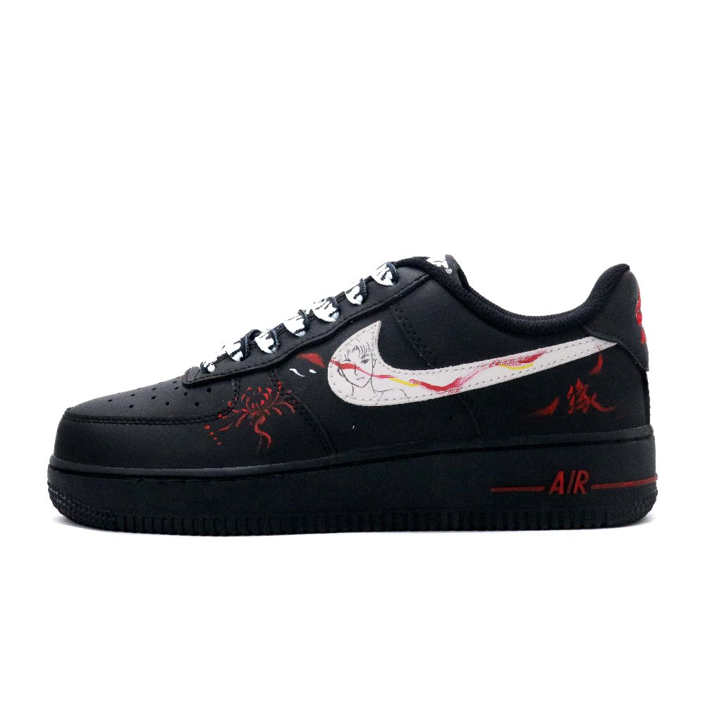 Nike Air Force 1 Skateboard Shoes Unisex Low-Top Black White Red