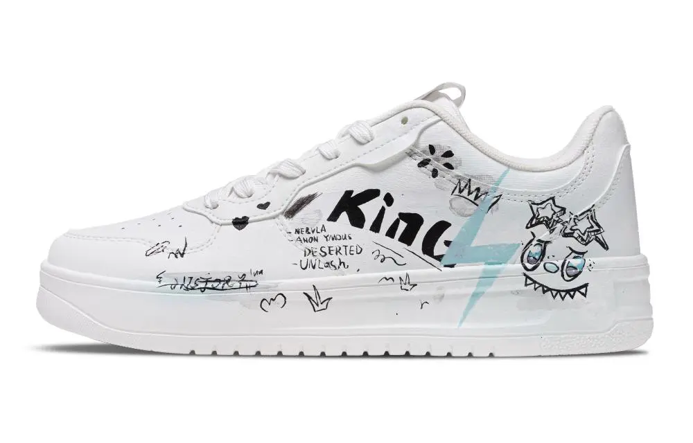 Anta Shimmery Fabric Cushioning, Lightweight, Breathable Low top Skateboard Shoes Men's Colored Ink Blended