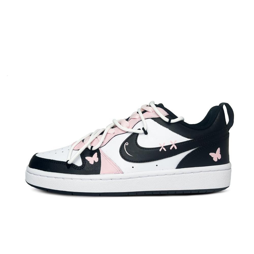 Nike Court Borough Low Butterfly Girlish Low-Top Skateboard Shoes GS Black Pink
