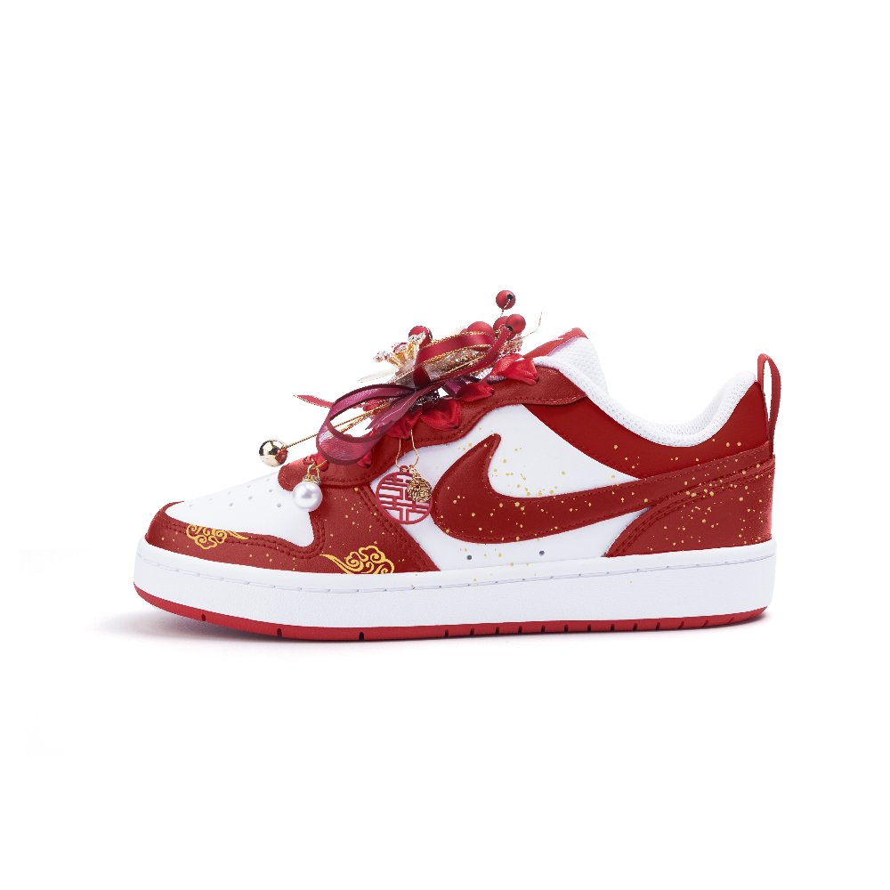 Nike Court Borough 2 Low Top Skateboard Shoes Women's Red