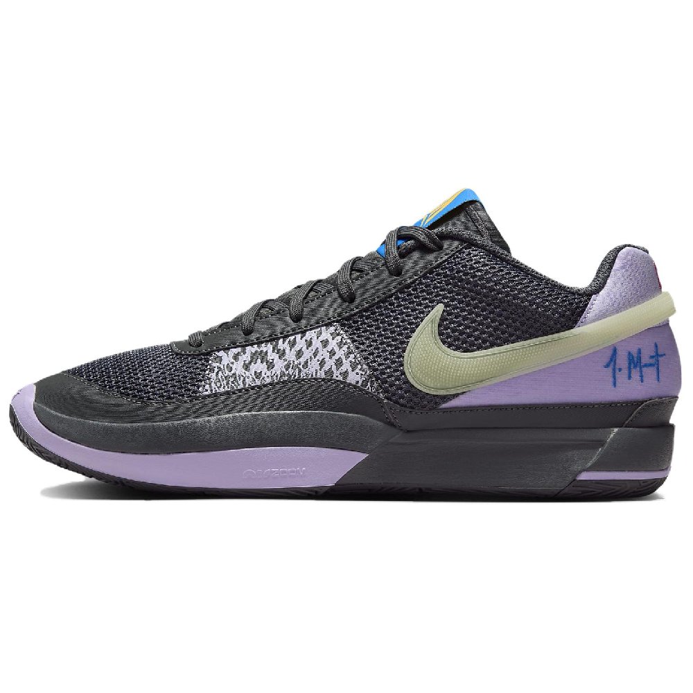 NIKE Ja 1 Баскетбольные кроссовки Low Top Железно-серый/Лиловый/Светло-синий/Многоцветный Унисекс
