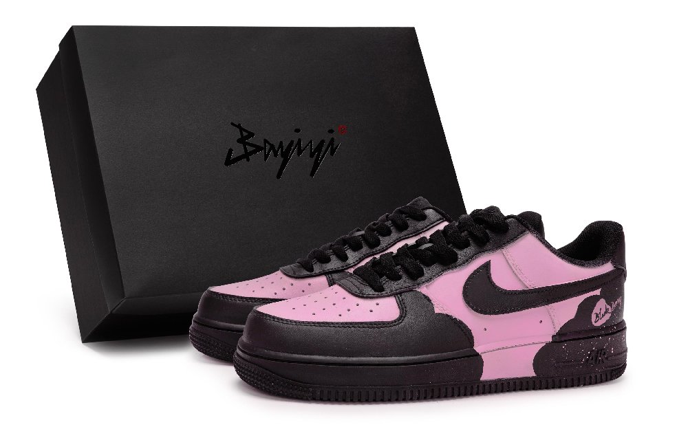 Nike Air Force 1 Low-Top Skateboard Shoes Unisex Black Pink Purple