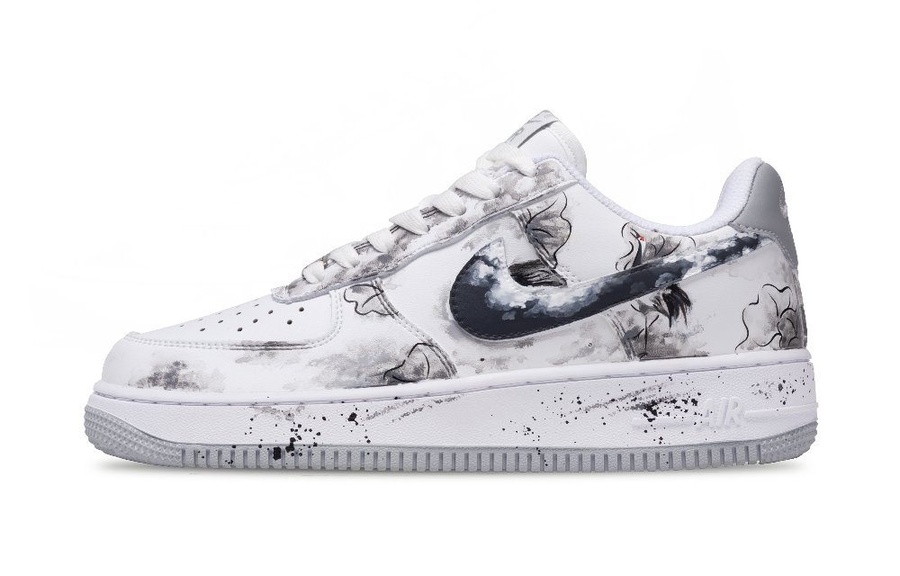 Nike Air Force 1 Crane's Cry Reaches Nine Marshes Slip Resistant Low Top Skateboard Shoes Men's Light Gray