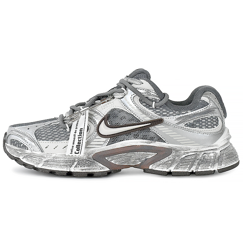 Nike V5 RNR Cushioning Abrasion Resistant Breathable Low top Running Shoes Unisex Silver White Gray