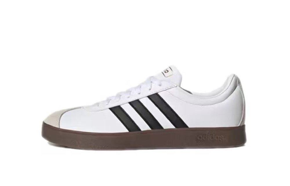 Adidas Neo VL Court 2.0 Silver Star Lace Anti Slip Wear Resistant Low Top Skateboard Shoes Unisex Silver