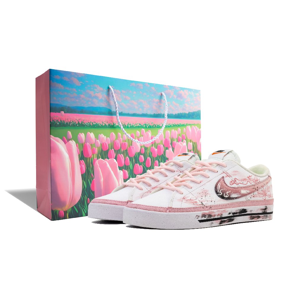 Nike Court Legacy Lingyan Dreamy Abrasion Resistant Balance Low Top Skateboard Shoes Unisex Black Pink