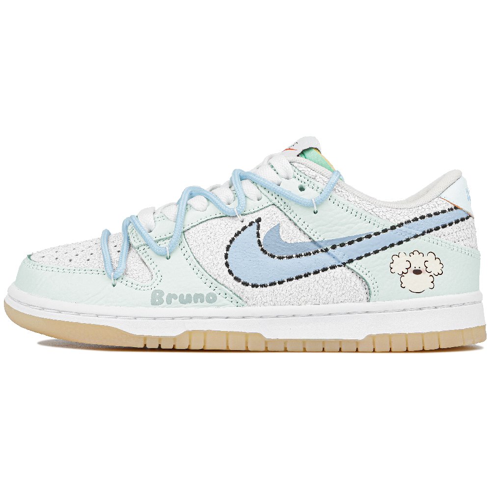 Nike Dunk Low Top Skateboard Shoes GS White Blue
