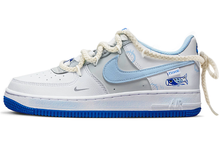 Nike Air Force 1 Skateboard Shoes Women's Low-Top White/Blue