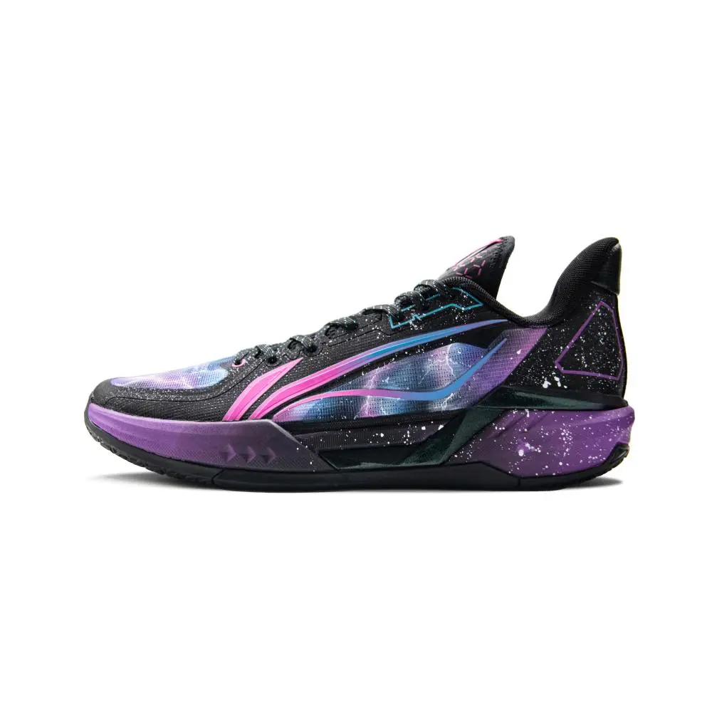 LiNing Light Speed 3 Cushioning, Slip Resistant, Rebound Low top Basketball Shoes Men's Black Purple