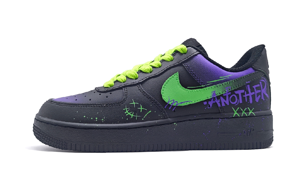 Nike Air Force 1 Graffiti Dreamer Anti Slip Wear Resistant Low Top Skateboard Shoes Unisex Black