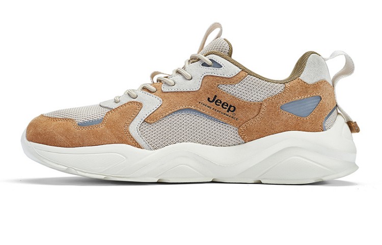 Jeep Casual Shoes Men Low-Top Beige