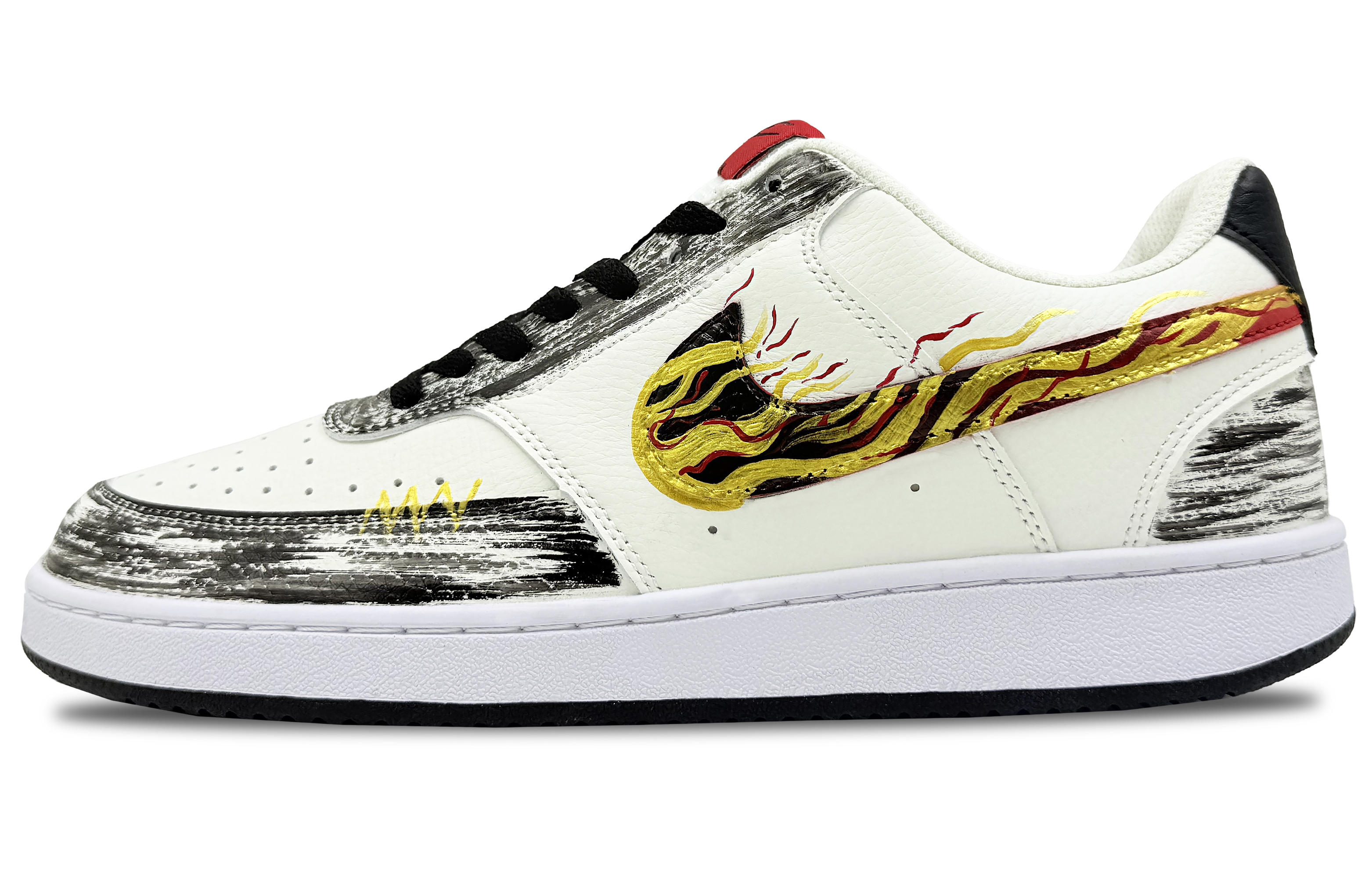 Nike Lightweight Low top Skateboard Shoes Men's Black Gold