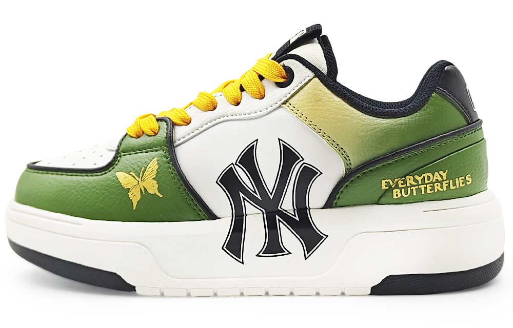 MLB Chunky Liner Abrasion Resistant Low Top Skateboard Shoes Unisex Yellow Green
