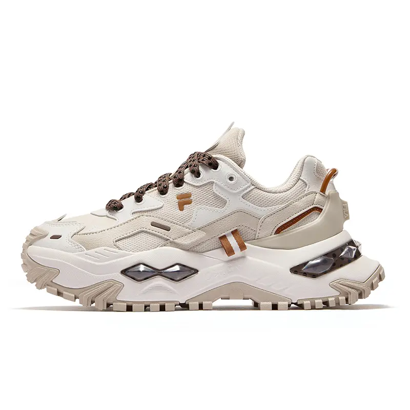 FILA FUSION BIANCO Height Increasing Low top Chunky Sneakers Women's Snow White Pink