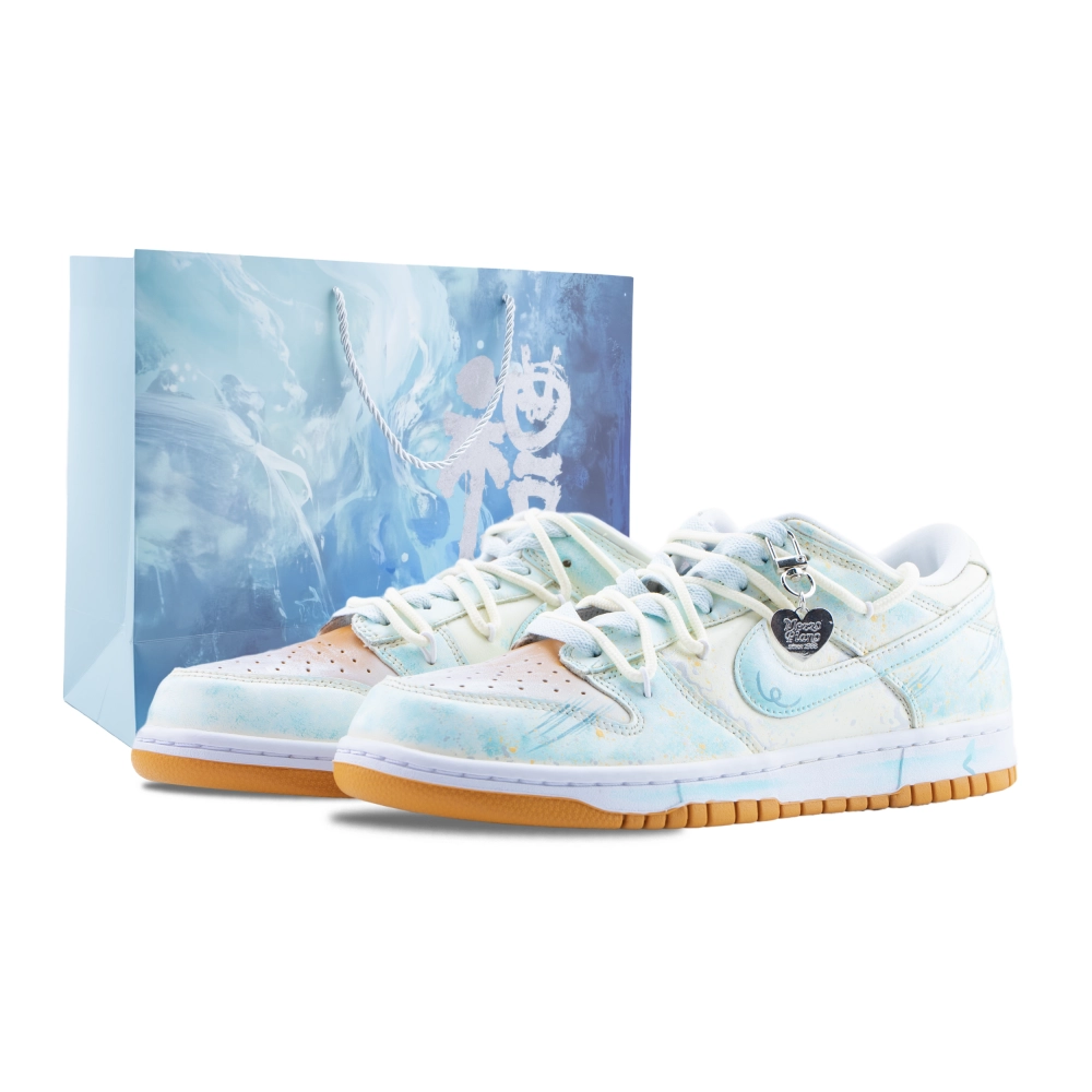 Nike Dunk Cheese Trap Abrasion Resistant Low Top Skateboard Shoes Unisex Yellow Blue