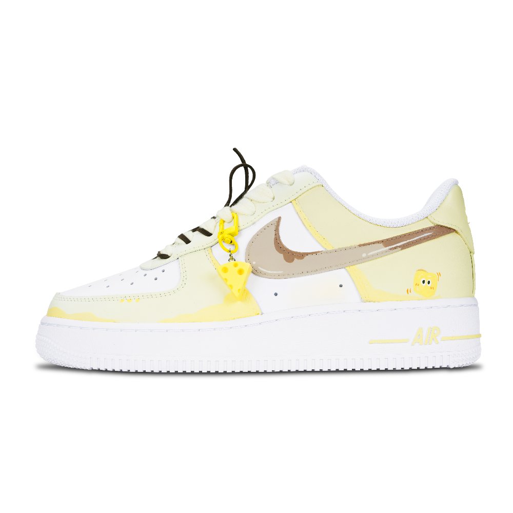 Nike Air Force 1 Air Force 1, Butter Cheese Anti Slip Wear Resistant Low Top Skateboard Shoes Women's Yellow