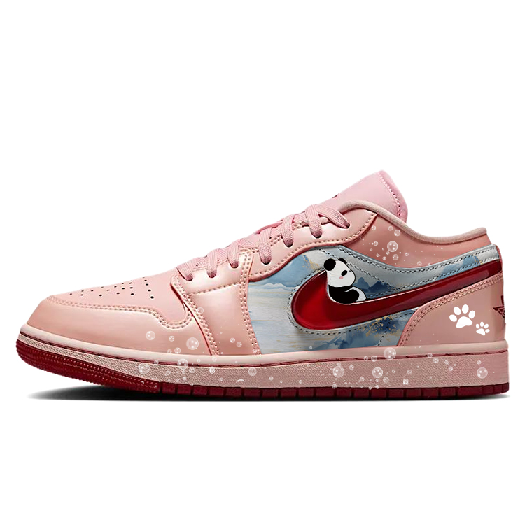 Jordan Air Jordan 1 Abrasion Resistant Slip Resistant Low Top Vintage Basketball Shoes Women's Pink