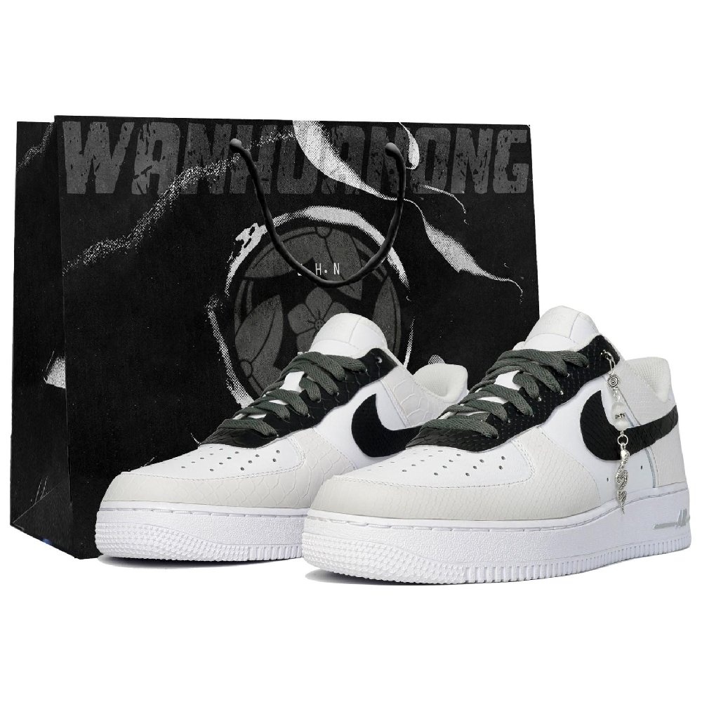 Nike Air Force 1 Anti Slip Wear Resistant Low Top Skateboard Shoes Unisex White Black