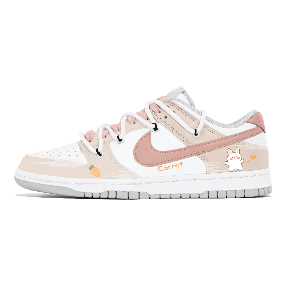 Nike Dunk Slip-Resistant Low-Top Skateboard Shoes Women's Pink Orange
