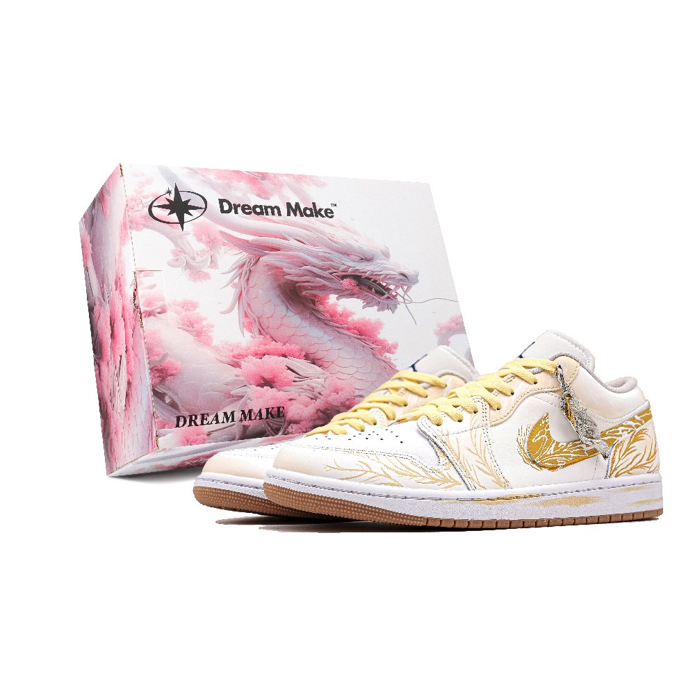 Jordan Air Jordan 1 Vintage Basketball Shoes Men's Low top Gold