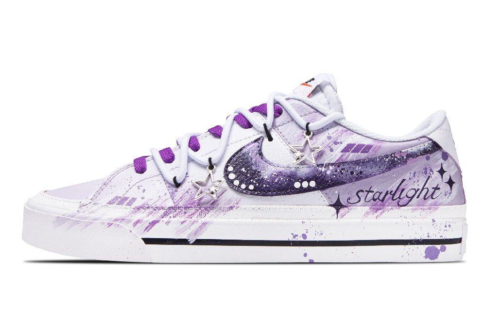 Nike Court Legacy Abrasion Resistant Low Top Skateboard Shoes Unisex Purple