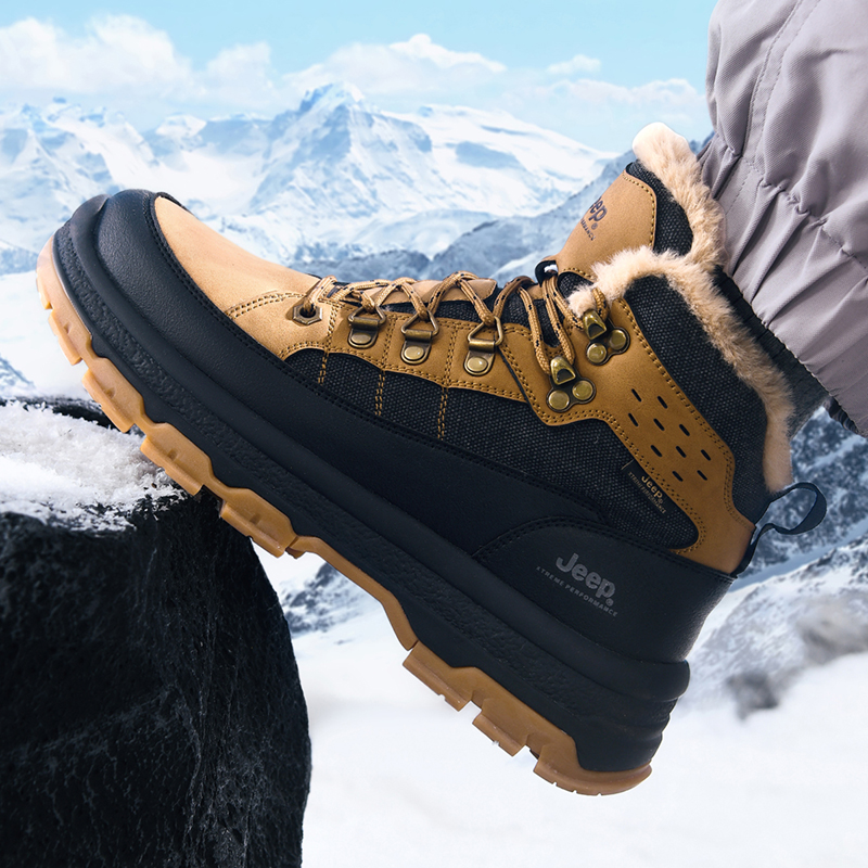 Jeep Warm Wear-Resistant Height Increasing Slip-Resistant Coverage Short Snow Boots Men's Brown купить в интернет-магазине Yoocart с быстрой доставкой по России.