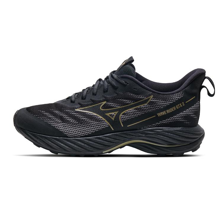 Mizuno Cushioned Wear-Resistant Breathable Slip-Resistant Low-Top Running Shoes Unisex Black Gold