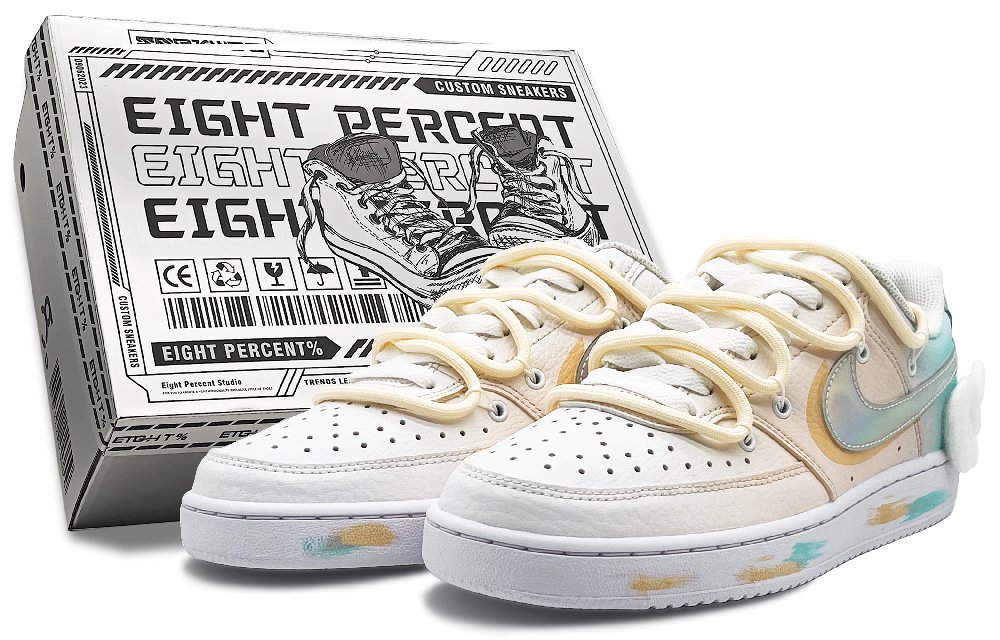 Nike Court Vision 1 Low Laser Low-Top Skateboard Shoes Women's Yellow Green