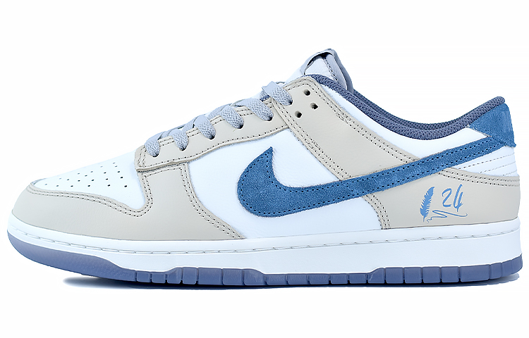 Nike Dunk Low-Top Skateboard Shoes Men's Beige Yellow Blue