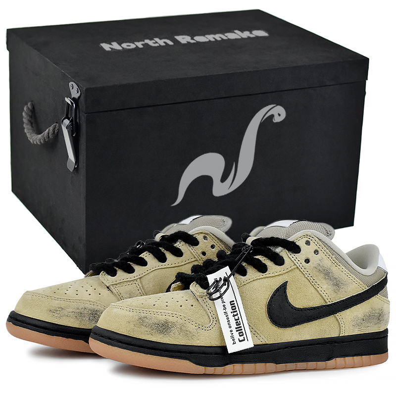 Nike Dunk SB Abrasion Resistant Low Top Skateboard Shoes Unisex Black Brown