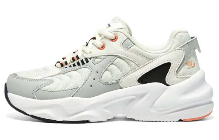 Skechers DLITES Low top Chunky Sneakers Women's White Gray Orange