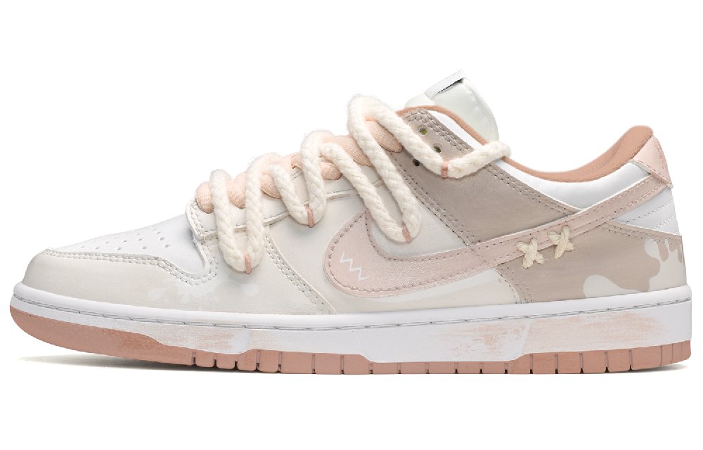 Nike Dunk Skateboard Shoes Women's Low-Top Pink White/Brown