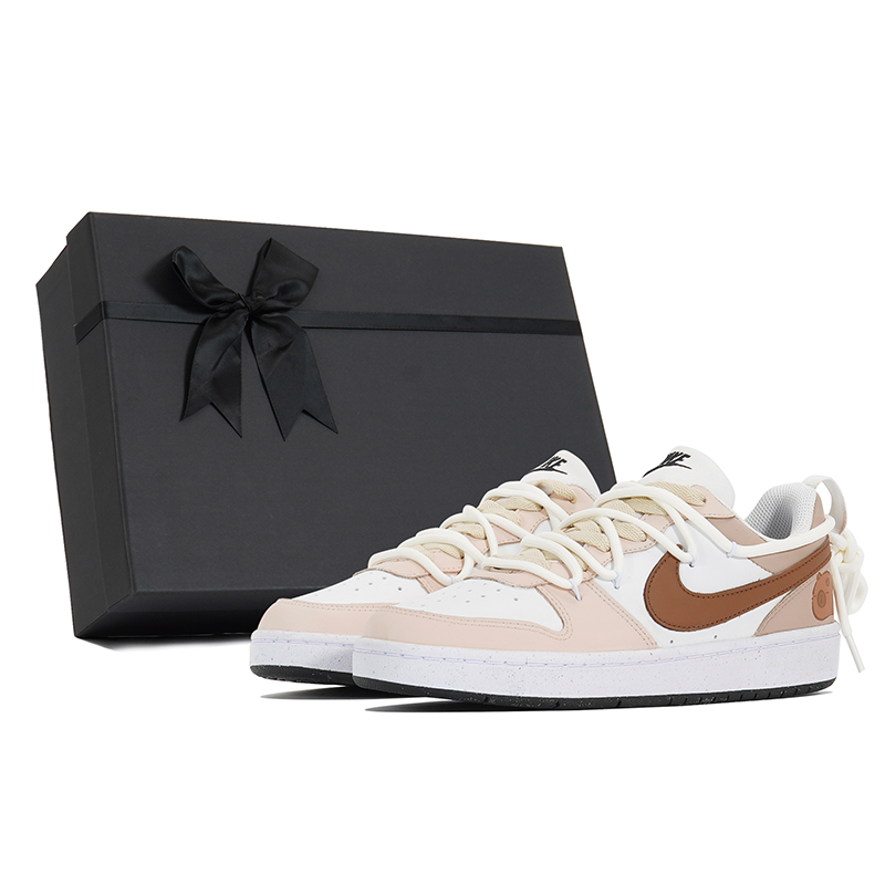 Nike Court Borough Joy Lemon Anti-Slip Wear-Resistant Low-Top Skateboard Shoes GS White Umber