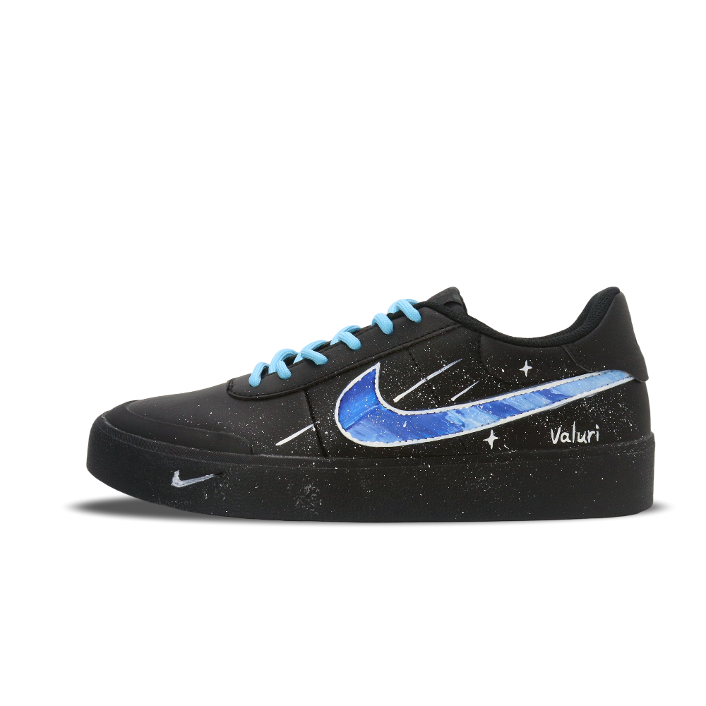 Nike Court Shot Lightweight And Breathable Low Top Skateboard Shoes Men's Black Blue