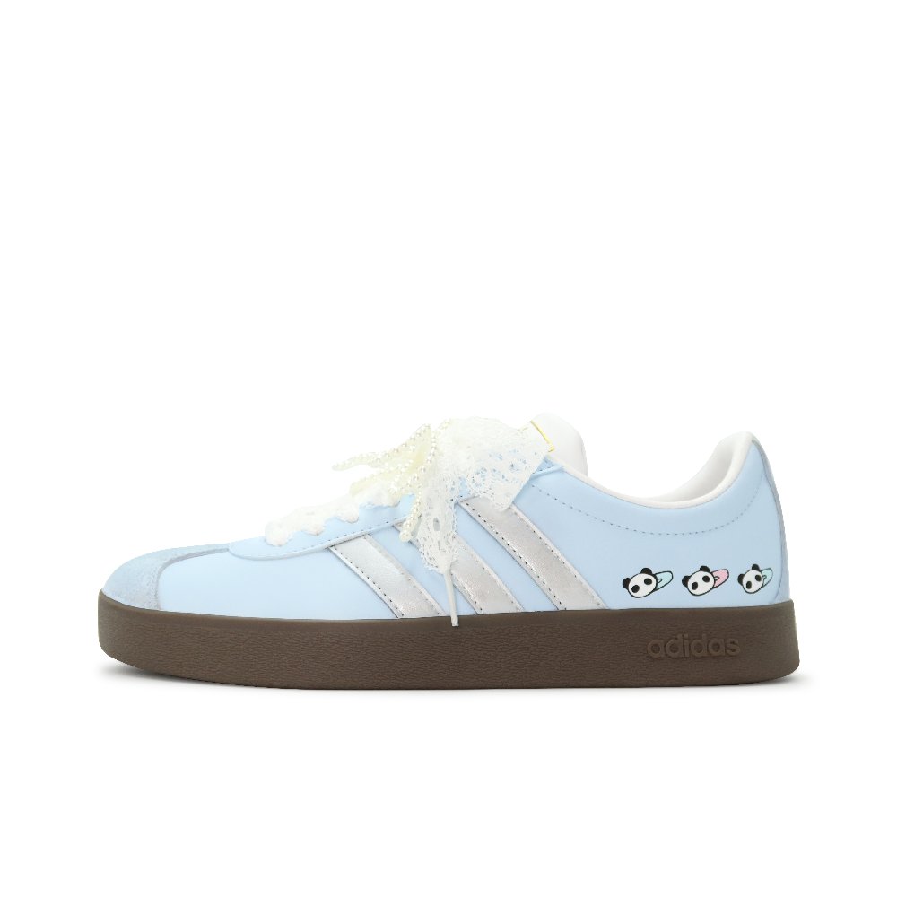 Adidas Vl Court Slip-Resistant Low-Top Skateboard Shoes Unisex Light Blue