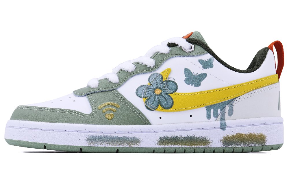 Nike Court Borough Eden SDS Low Top Skateboard Shoes Unisex Yellow Green White